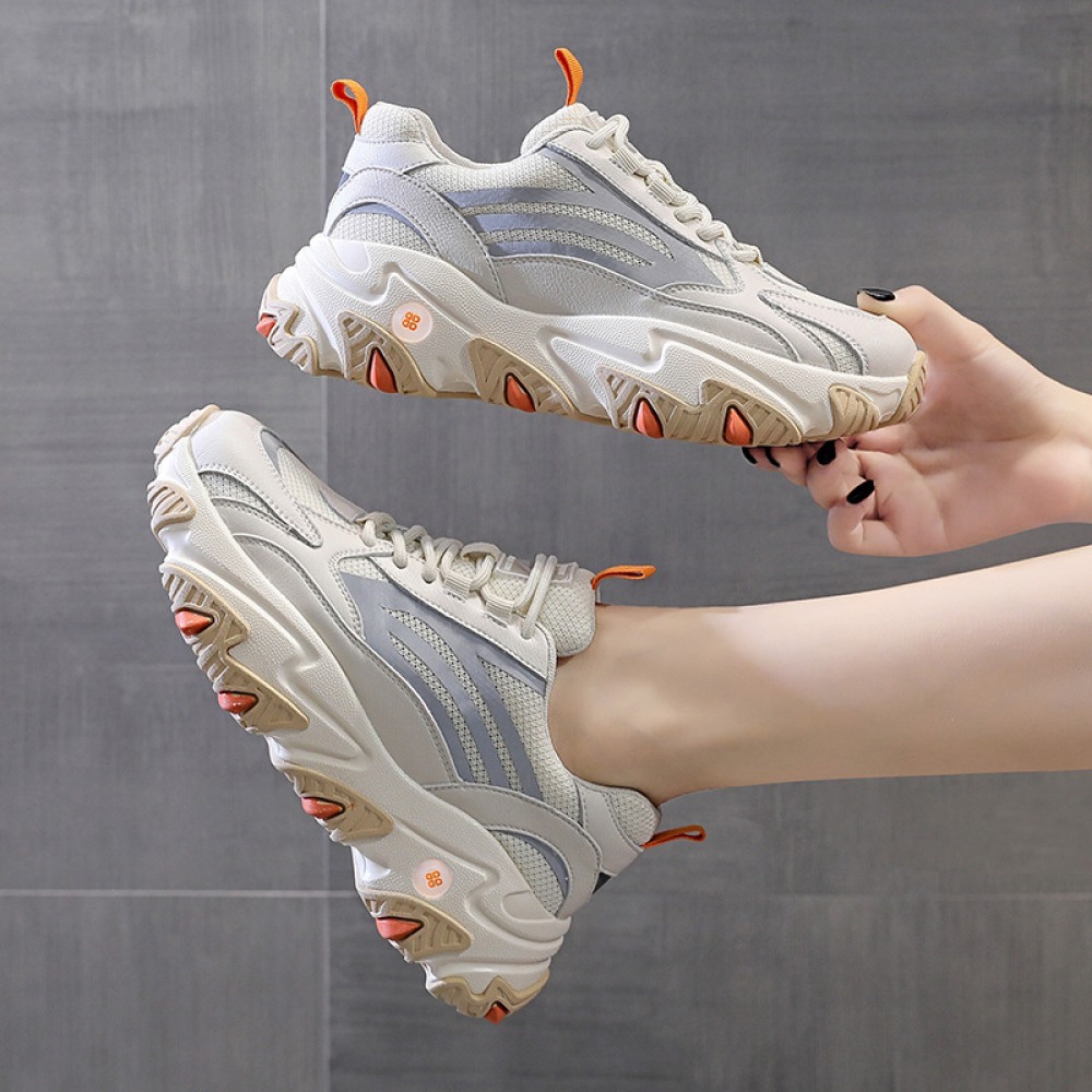 Women's Autumn Mesh Trendy Reflective Thick-Soled Increased Casual Sports Shoes